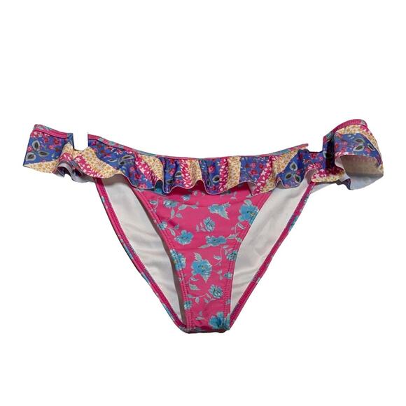 Lovers + Friends Tropical Oasis Bikini In Boho Floral Revolve Pink Blue NWT L - Picture 2 of 6